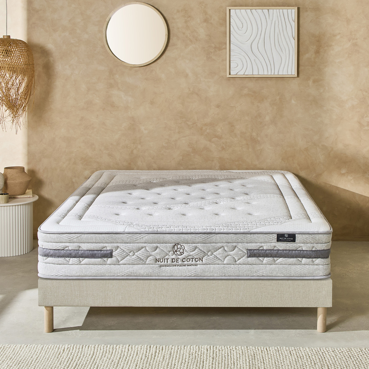 Ensemble Sérénade - Matelas ressorts ensachés + Sommier - 26 cm d'épaisseur - Accueil ferme, soutien ferme, BELLECOUR