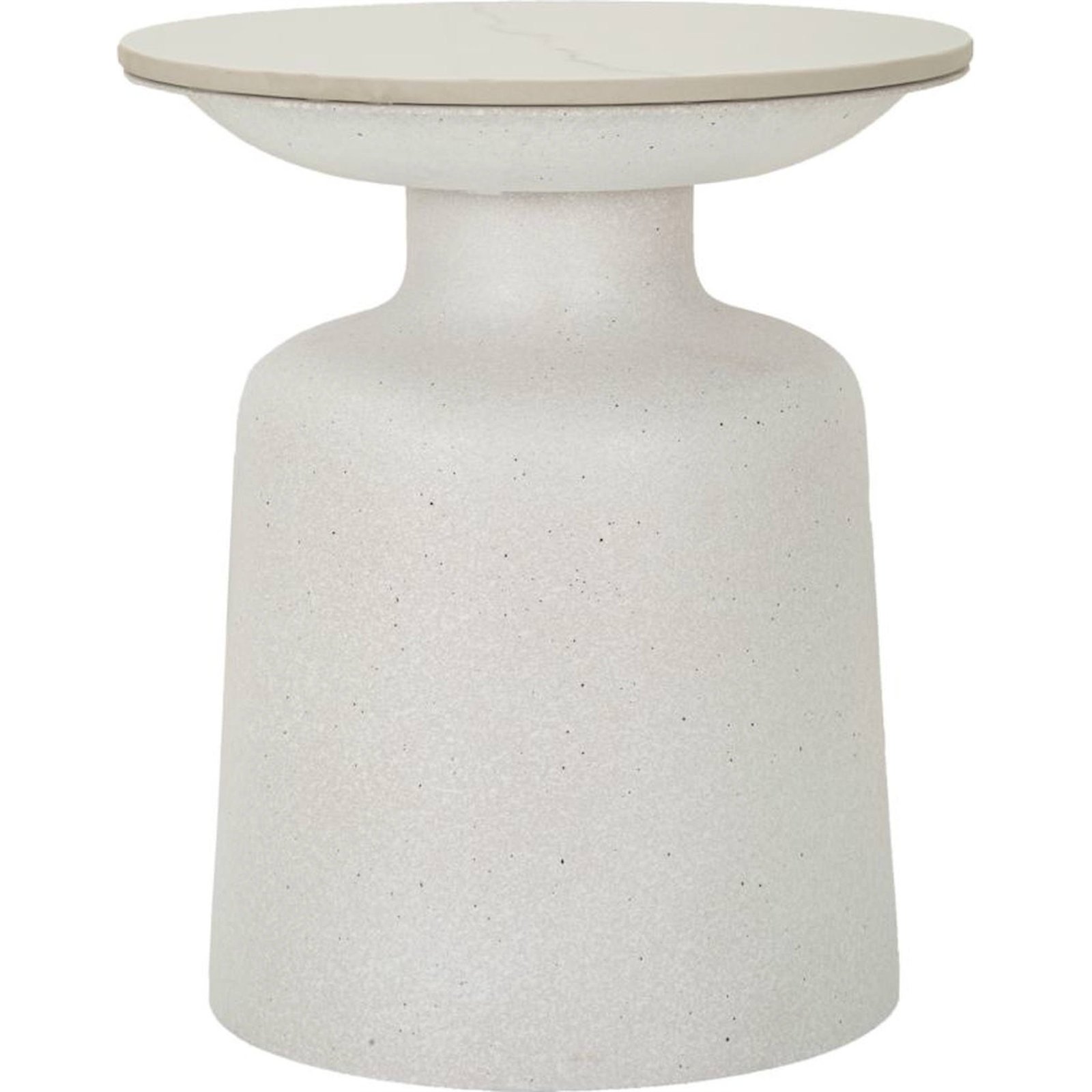 Table d'appoint ronde en fer plateau céramique, RECOLLECTION