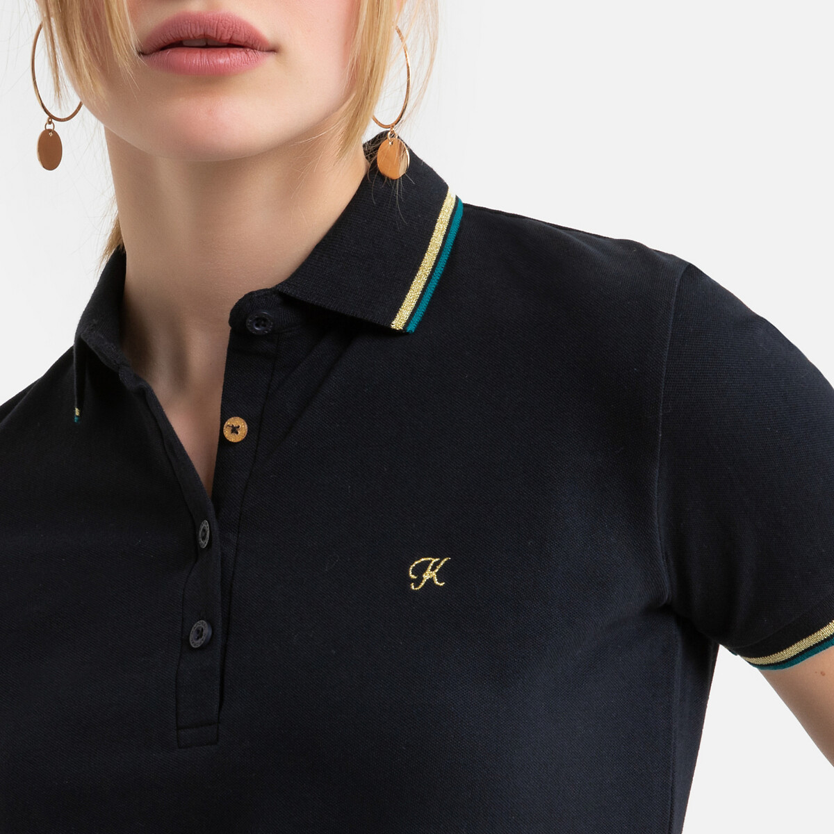 Cotton Polo Shirt with Embroidered Logo and Short Sleeves