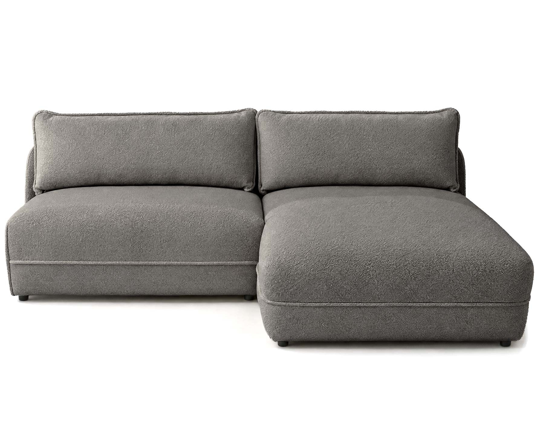 Canapé d'Angle droit en Tissu bouclette 4 places - LUCIEN, BEST MOBILIER