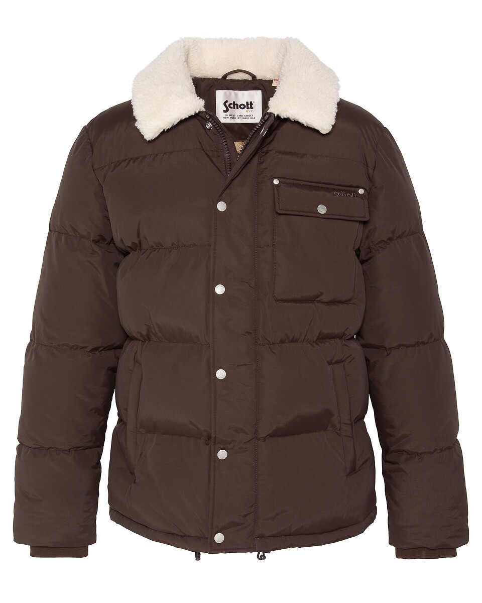 Blouson matelassé, col en sherpa, BAXTON, SCHOTT