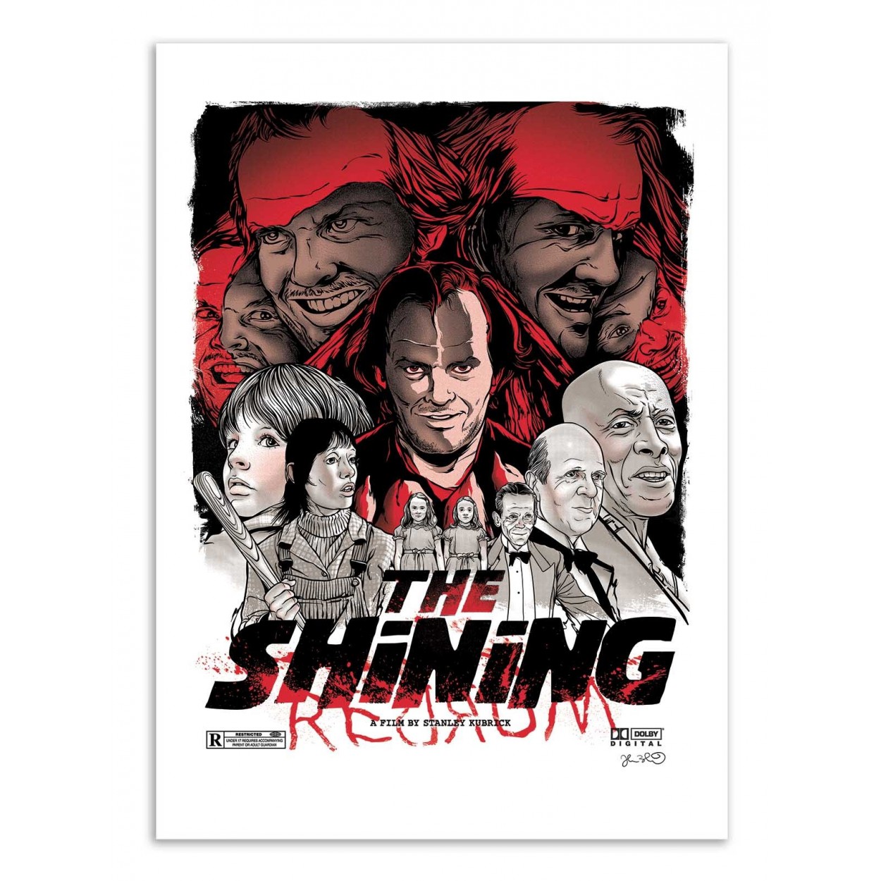 Affiche d’art et cadre noir 50 x 70 cm - The Shining - Joshua Budich, WALL EDITIONS