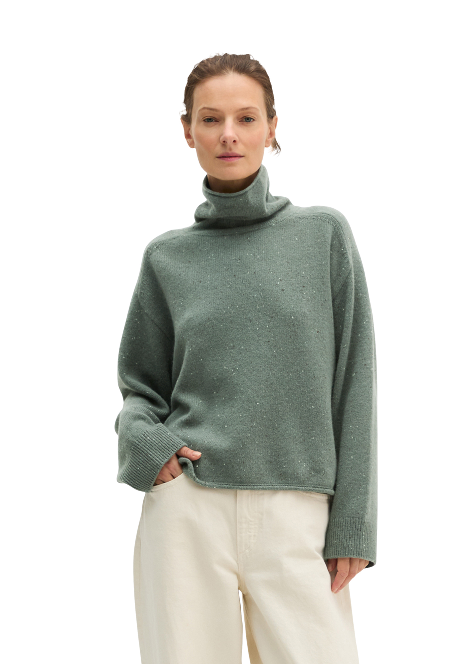 Pull en tweed, coupe classique en mélange de laine vierge, MARC O'POLO