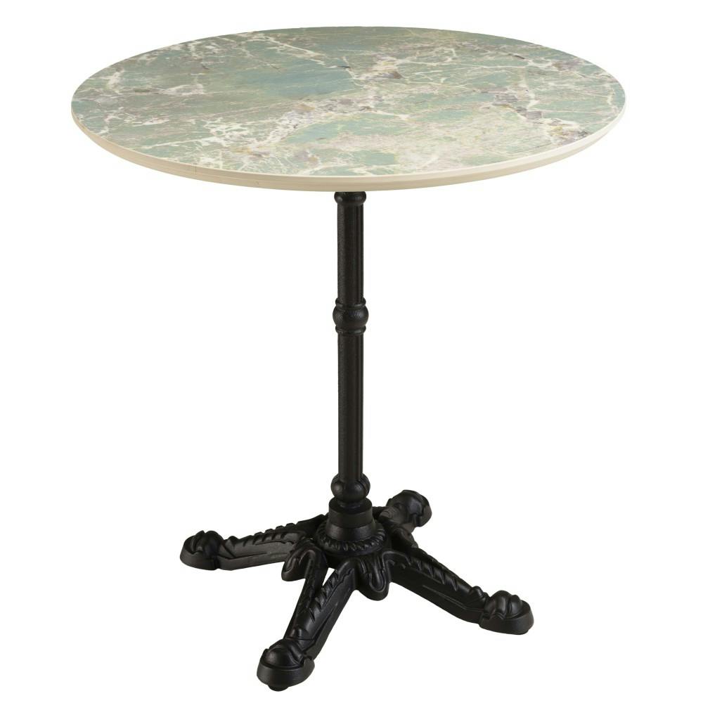 Table bistrot D70cm en céramique marbré vert BELLUNE, PIER IMPORT