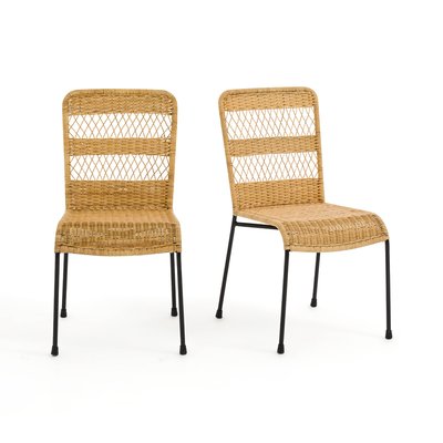 Set of 2 Melawi Braided Rattan and Metal Chairs LA REDOUTE INTERIEURS