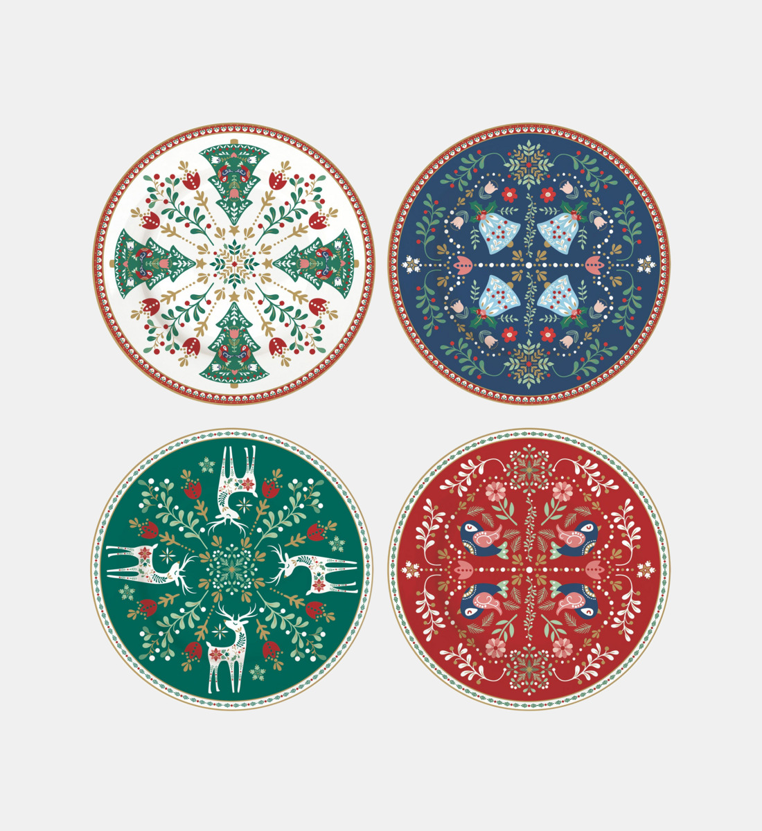 Coffret de 4 assiettes, EASY LIFE