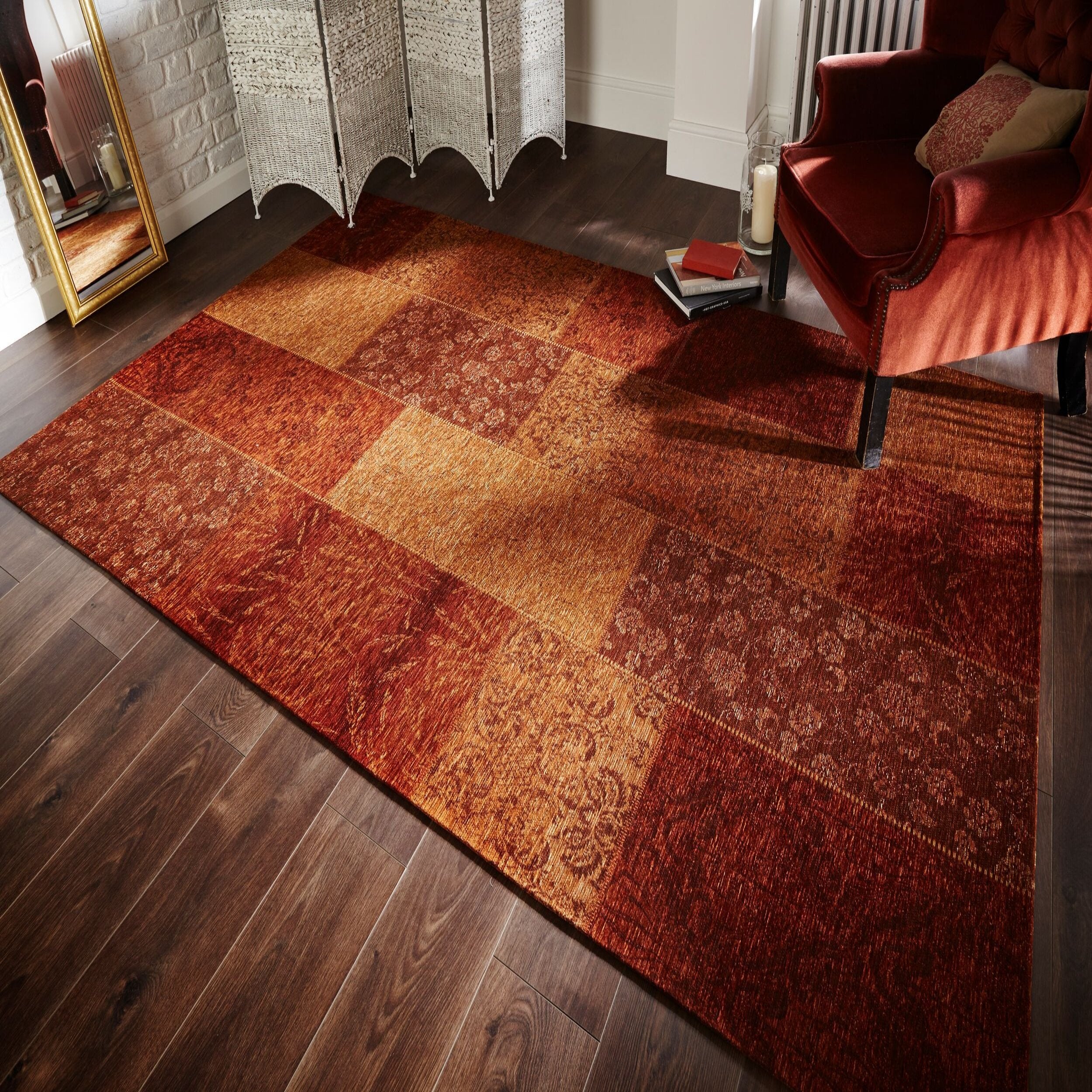 Tapis terracotta PATCHWORK, FLAIR RUGS