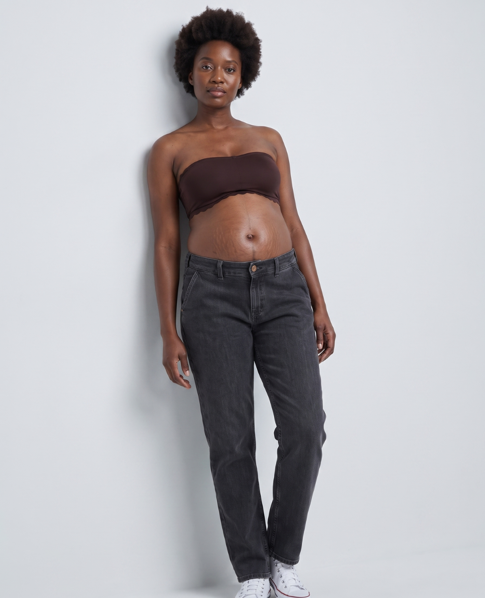 Jean de grossesse mom fit Carrie mid blue, CACHE COEUR
