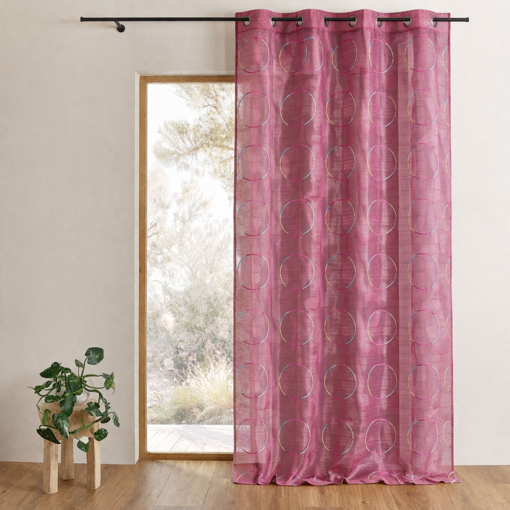 Voilage en organza avec cercles brodés, HOME MAISON