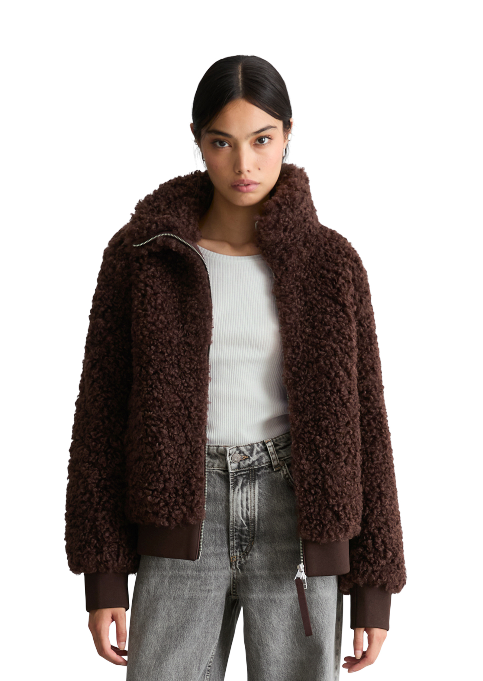 Teddy-Blouson régulier en peluche douce Curly, MARC O’POLO DENIM