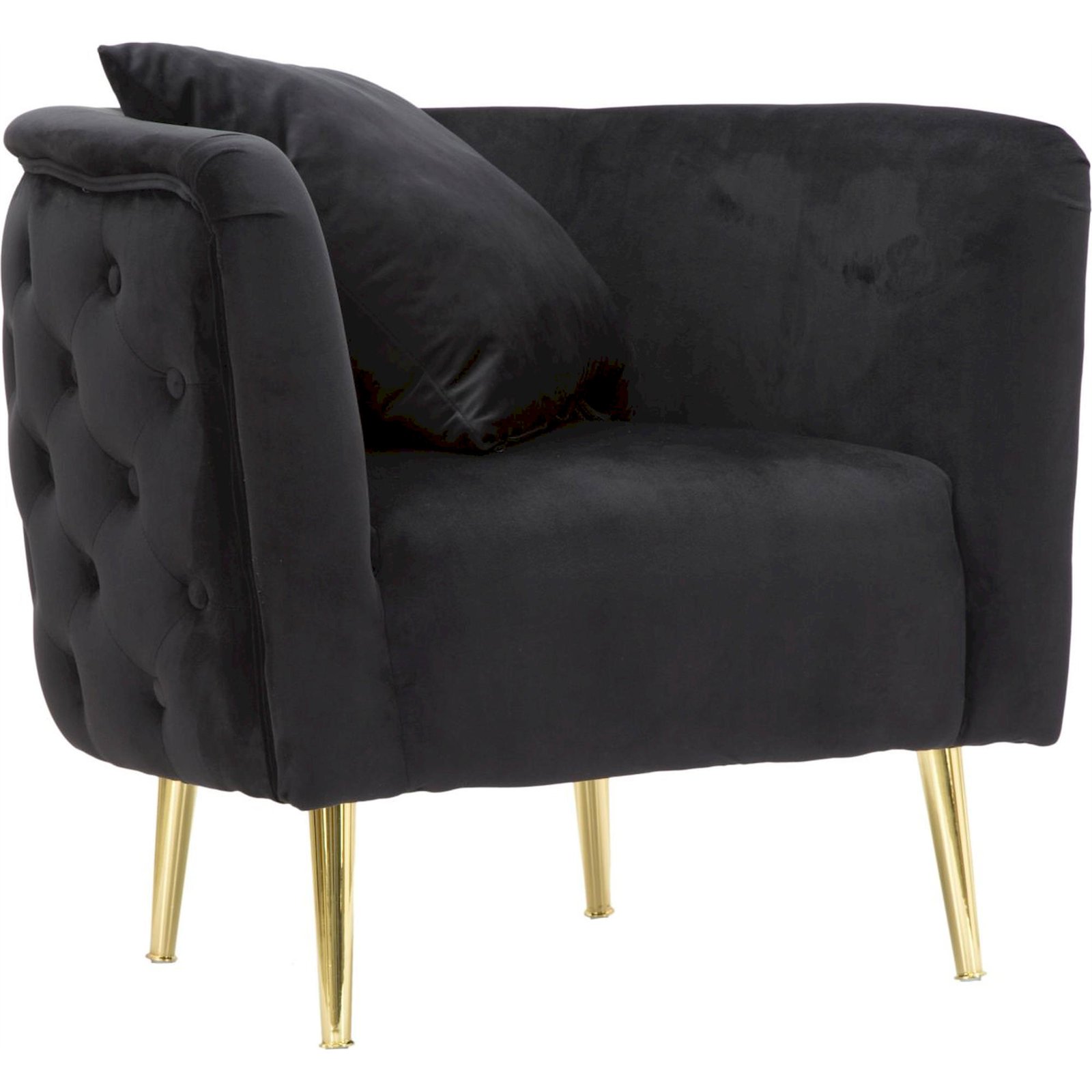 Fauteuil capitonné en velours pieds métal GLAM, RECOLLECTION