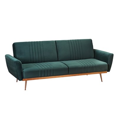 Velvet Click Clack Sofa Bed with Copper Frame SO'HOME