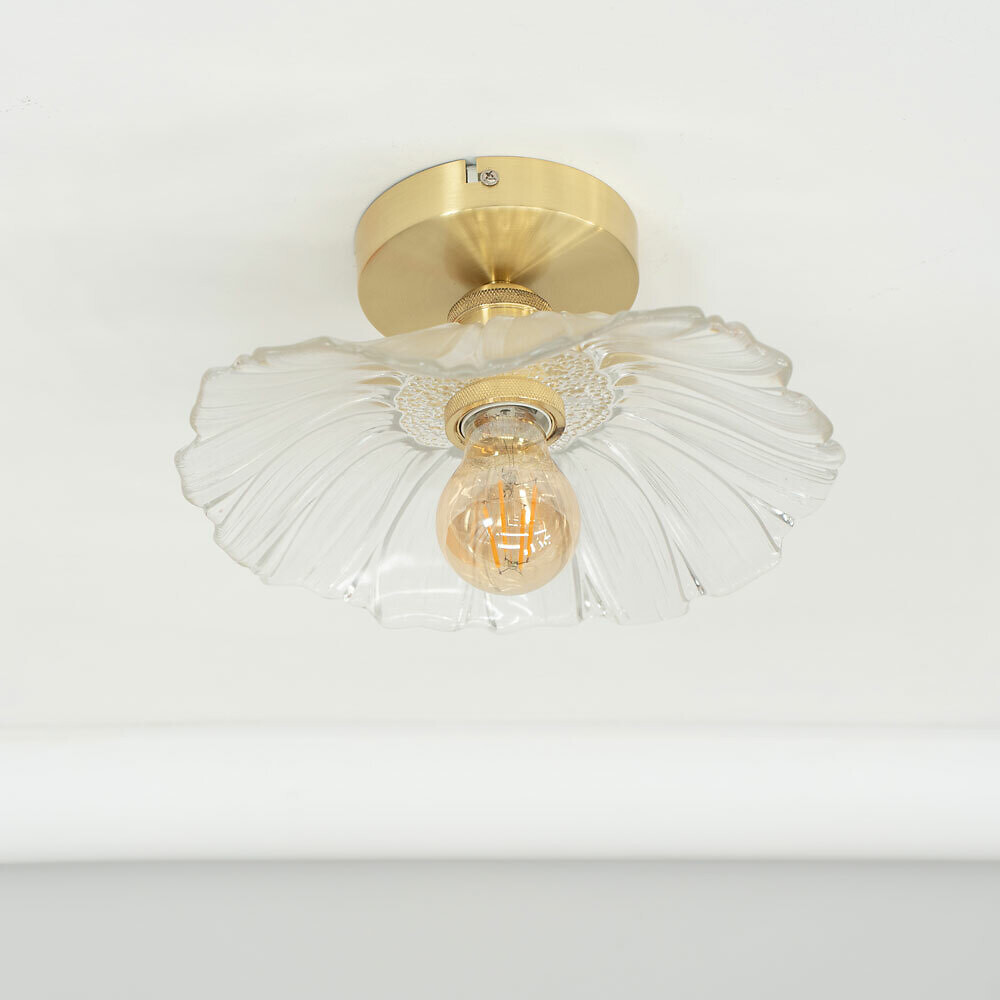 Carissa Glass Flower Flush Ceiling Light, SO'HOME
