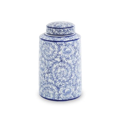 31cm Blue and White Print Ceramic Jar SO'HOME