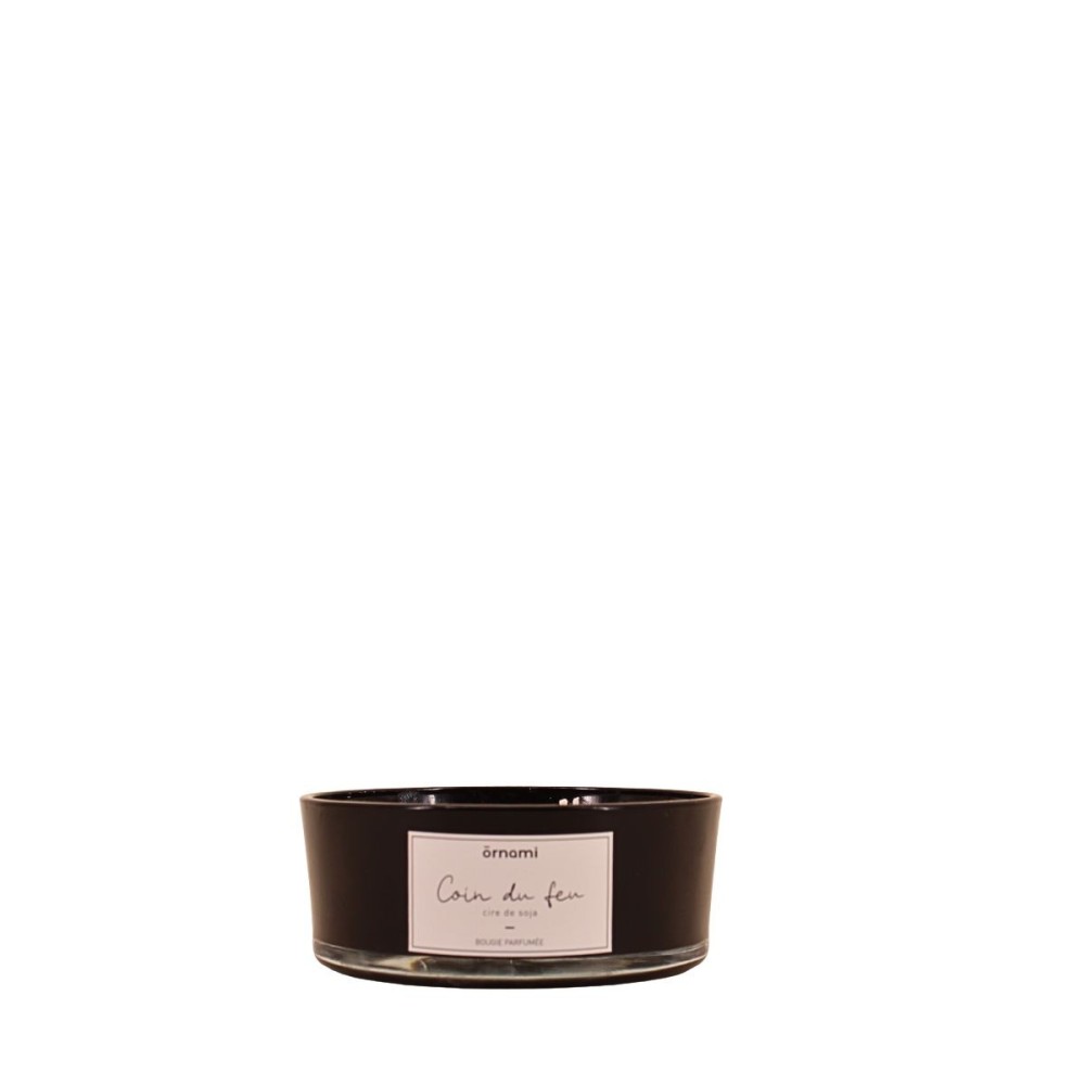 Bougie parfumée en cire de soja 4 mèches "Coin du feu" 380gr, ORNAMI