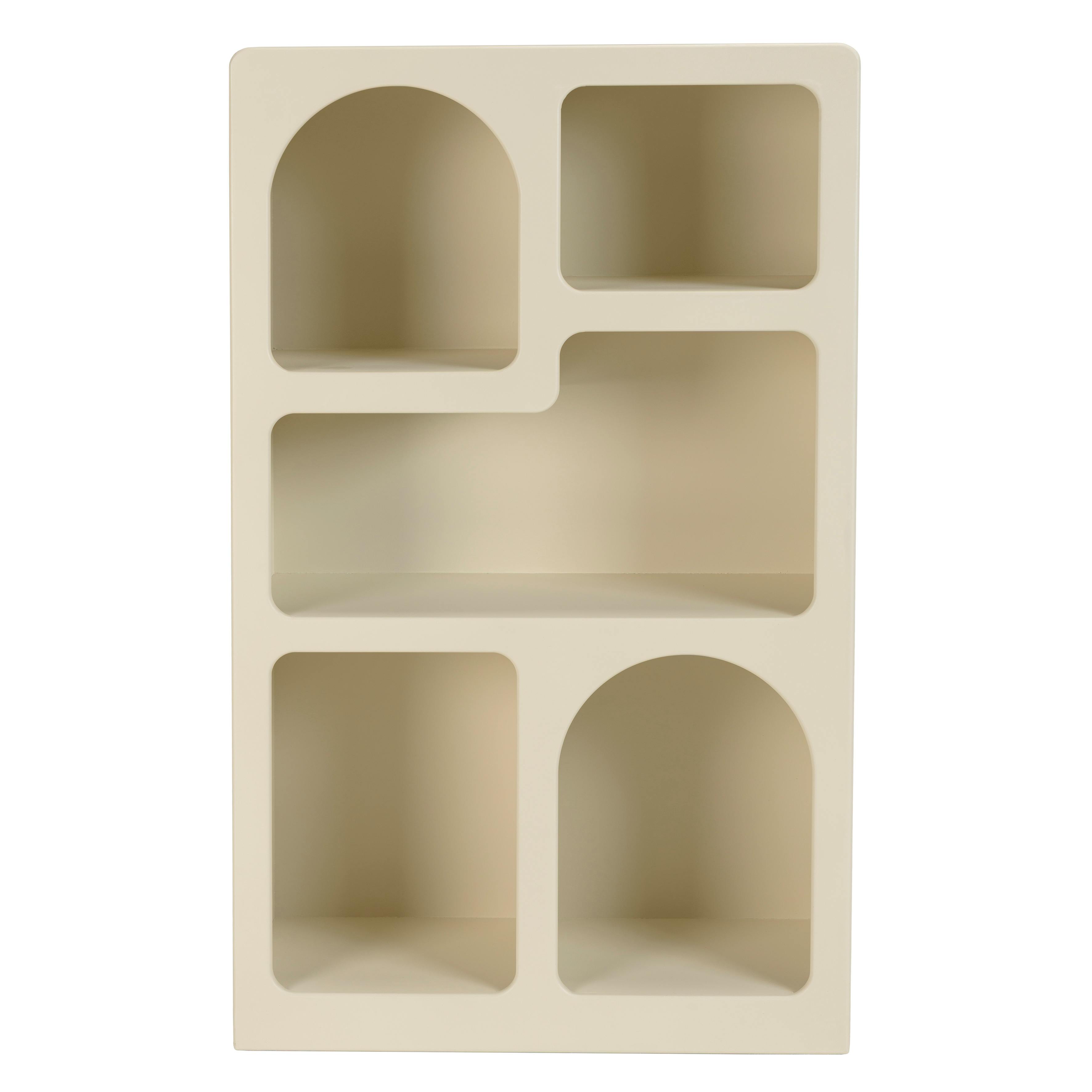 Etagère 5 niches 60x24cm en bois peint couleur beige NELIA, PIER IMPORT