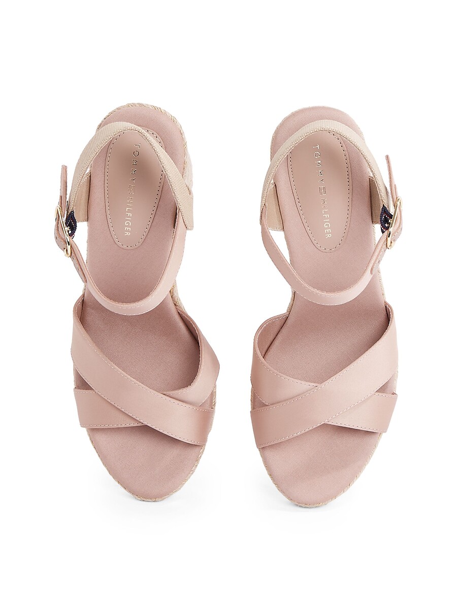 Tommy Hilfiger Sandalias de cuña de satén — foto 3