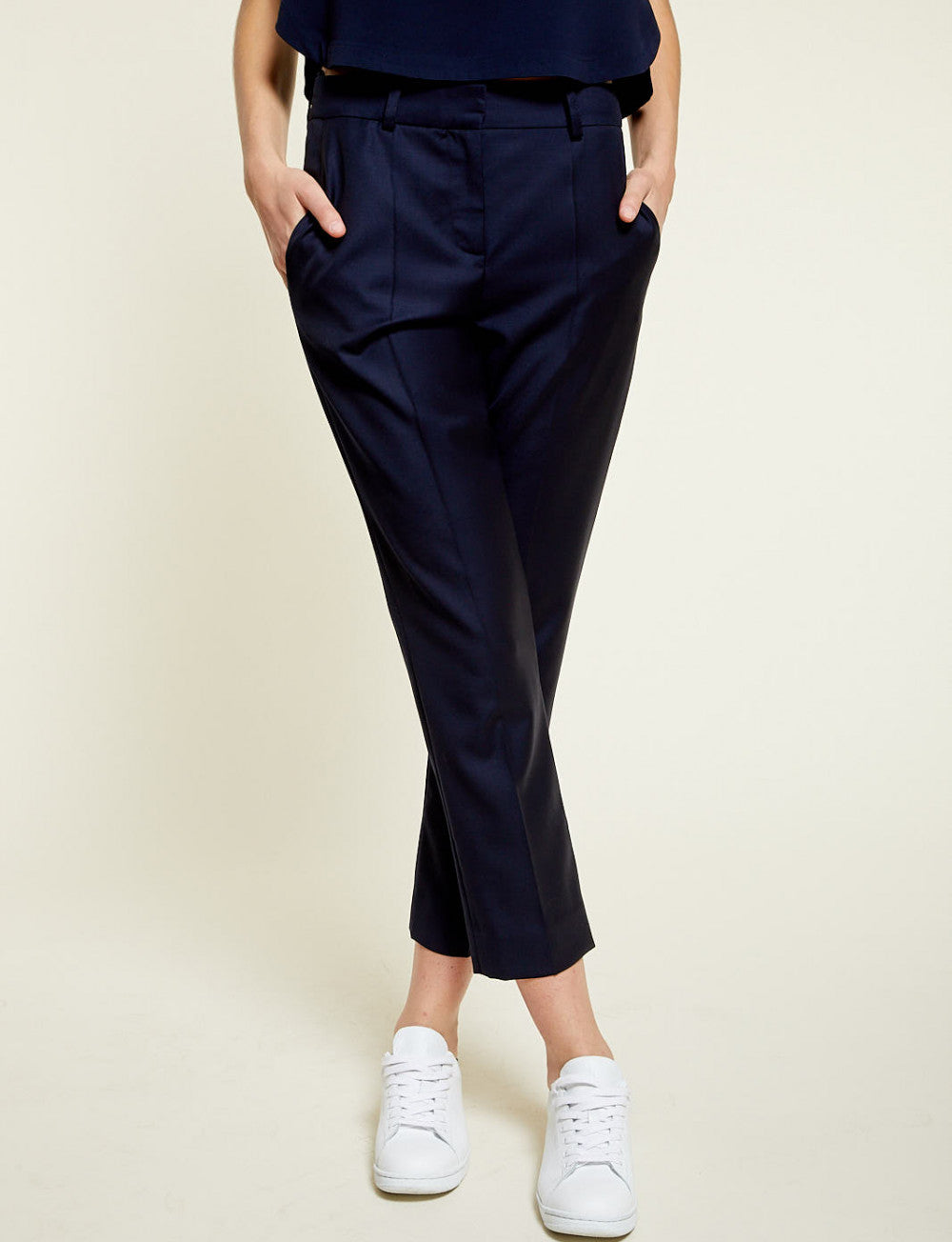 Pantalon ajusté, longeur 7/8e en laine souple, AUDREY, INES DE LA FRESSANGE PARIS
