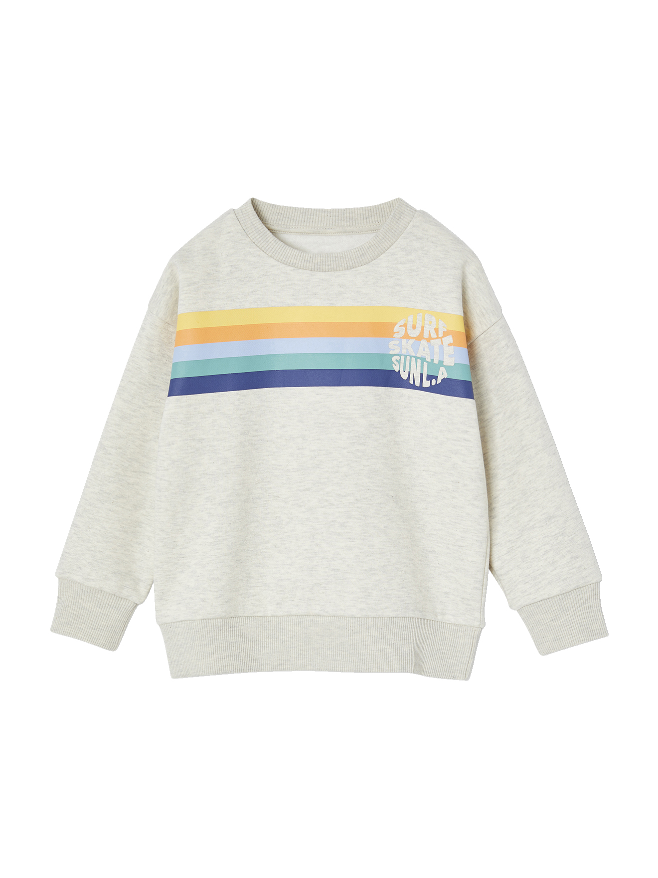 Sweat col rond rayures graphiques, VERTBAUDET