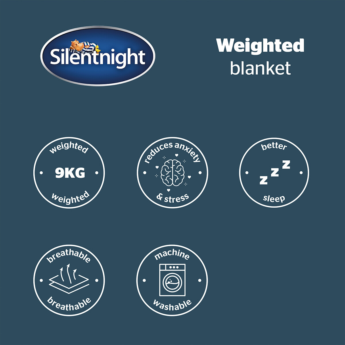 Weighted blanket 9kg, grey, Silentnight | La Redoute