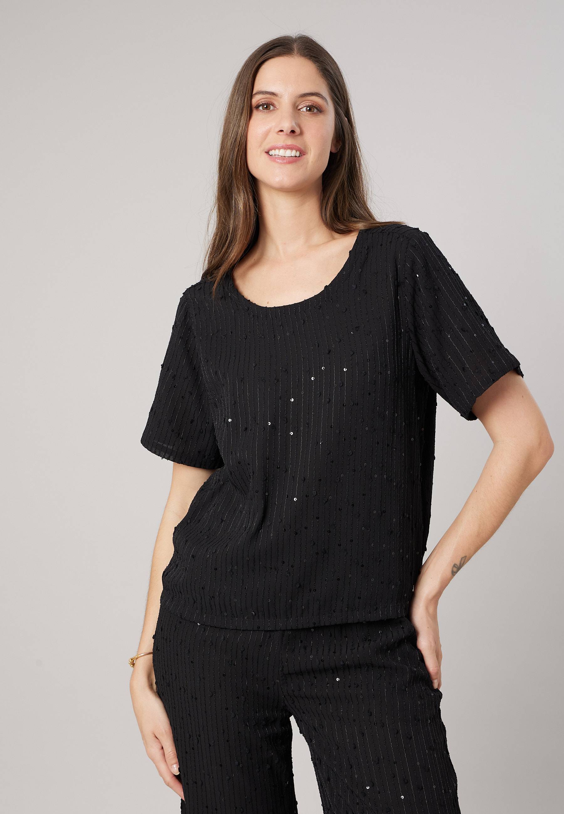 T-shirt fluide femme avec sequins BEVERLY, DEELUXE