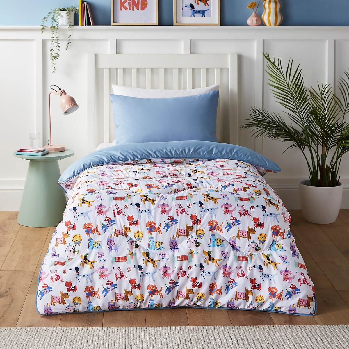 Junior X Eleanor Bowmer 10.5 Tog Hapy Dogs Coverless Duvet Set, NIGHT LARK