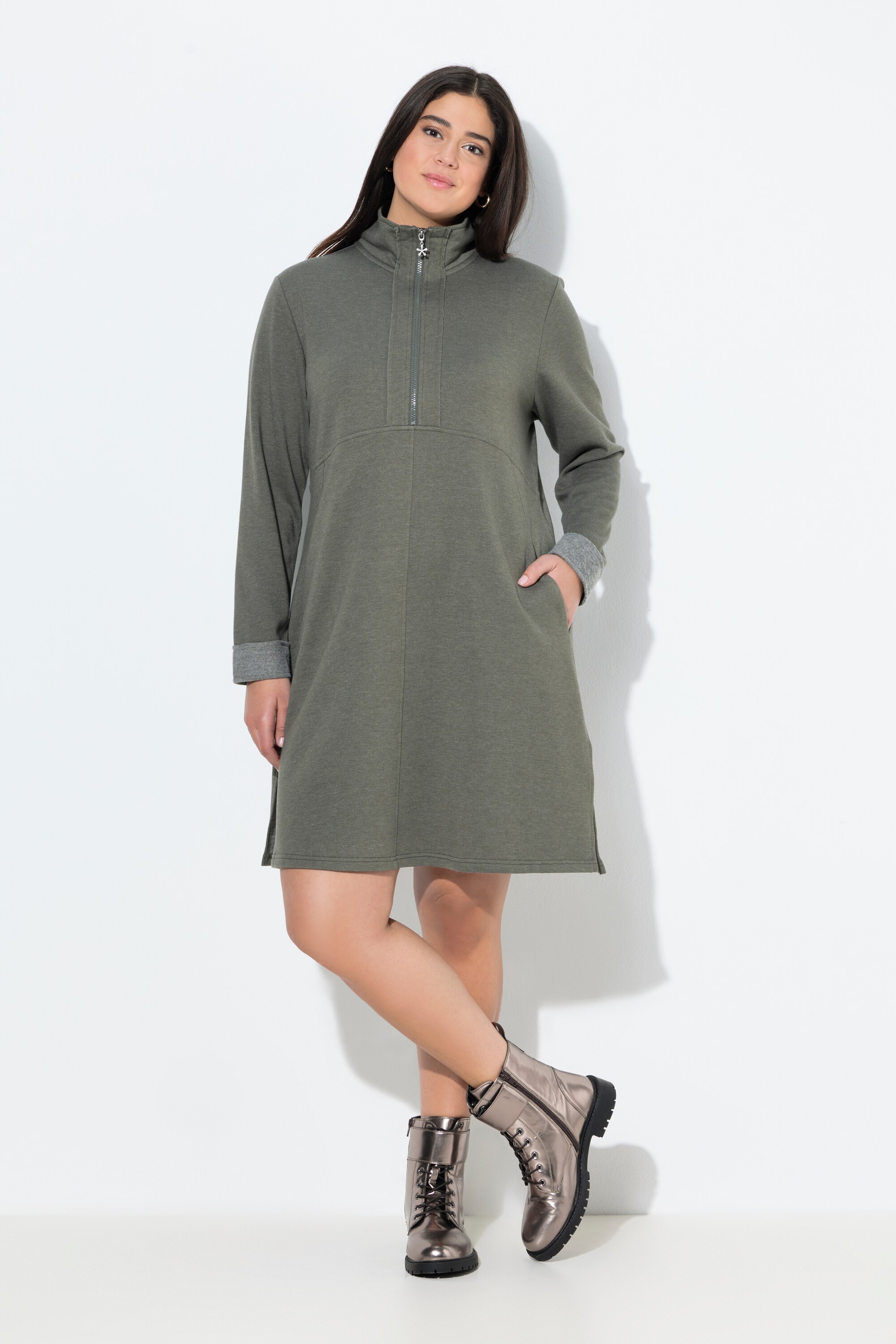 Robe évasée en molleton, à col camionneur, ULLA POPKEN
