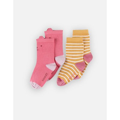 Set de 2 paires de chaussettes, rose/jaune NOUKIE'S