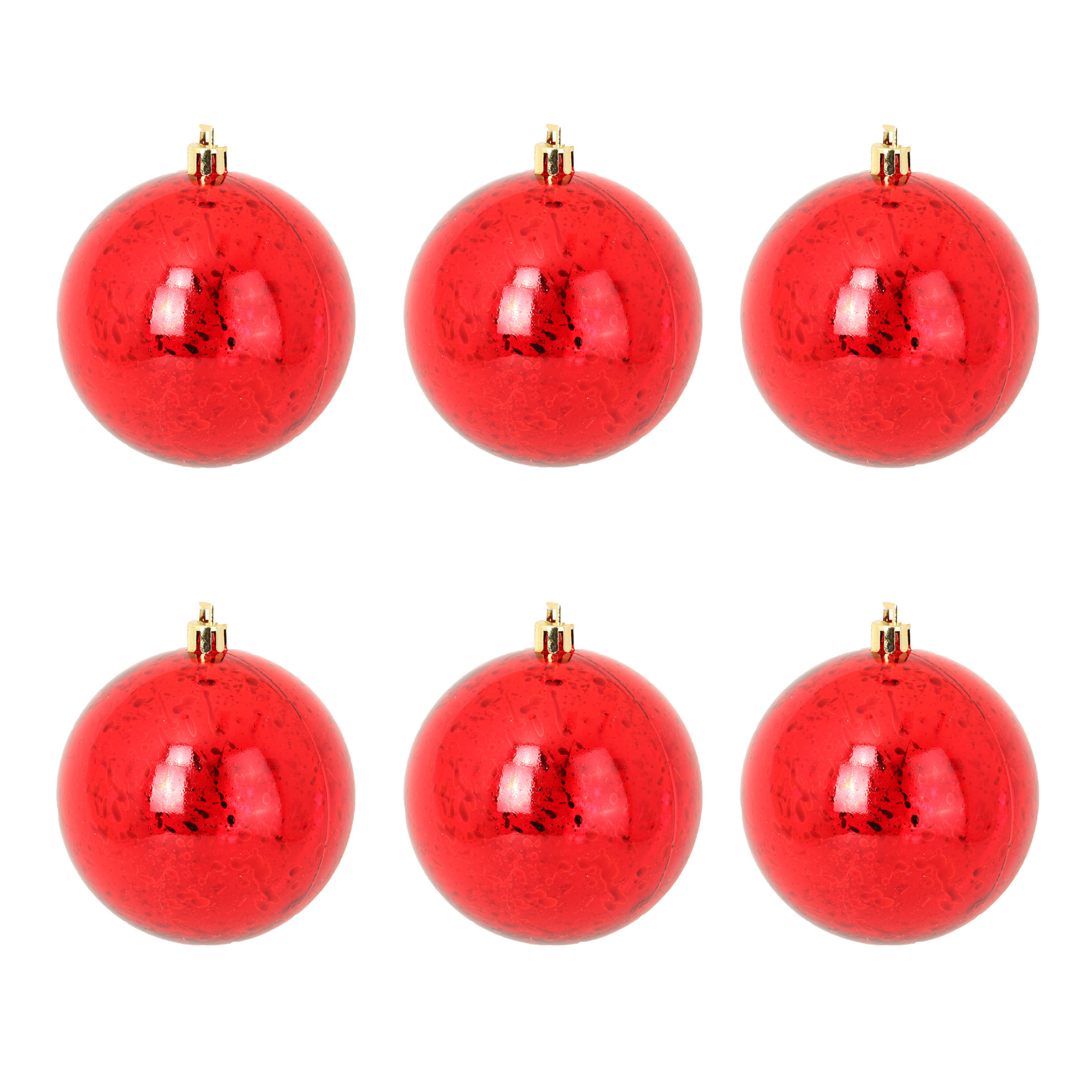 Set de 6 boules de noel effet craquele, EDEN