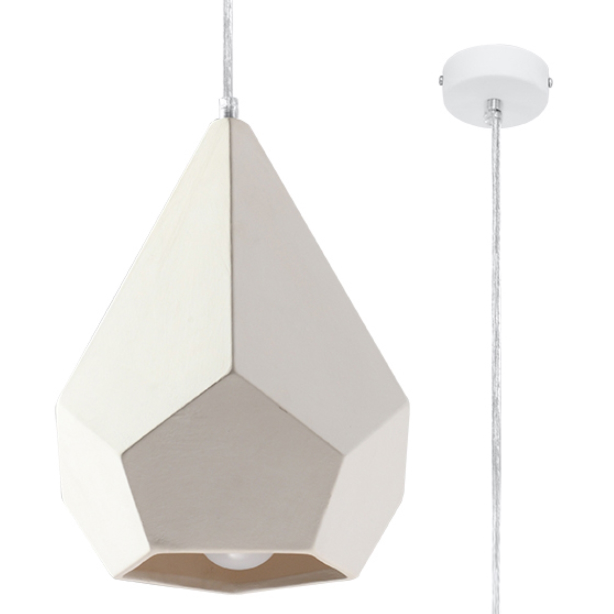 Suspension Céramique Blanc E27 1 Pavlus, EDEN