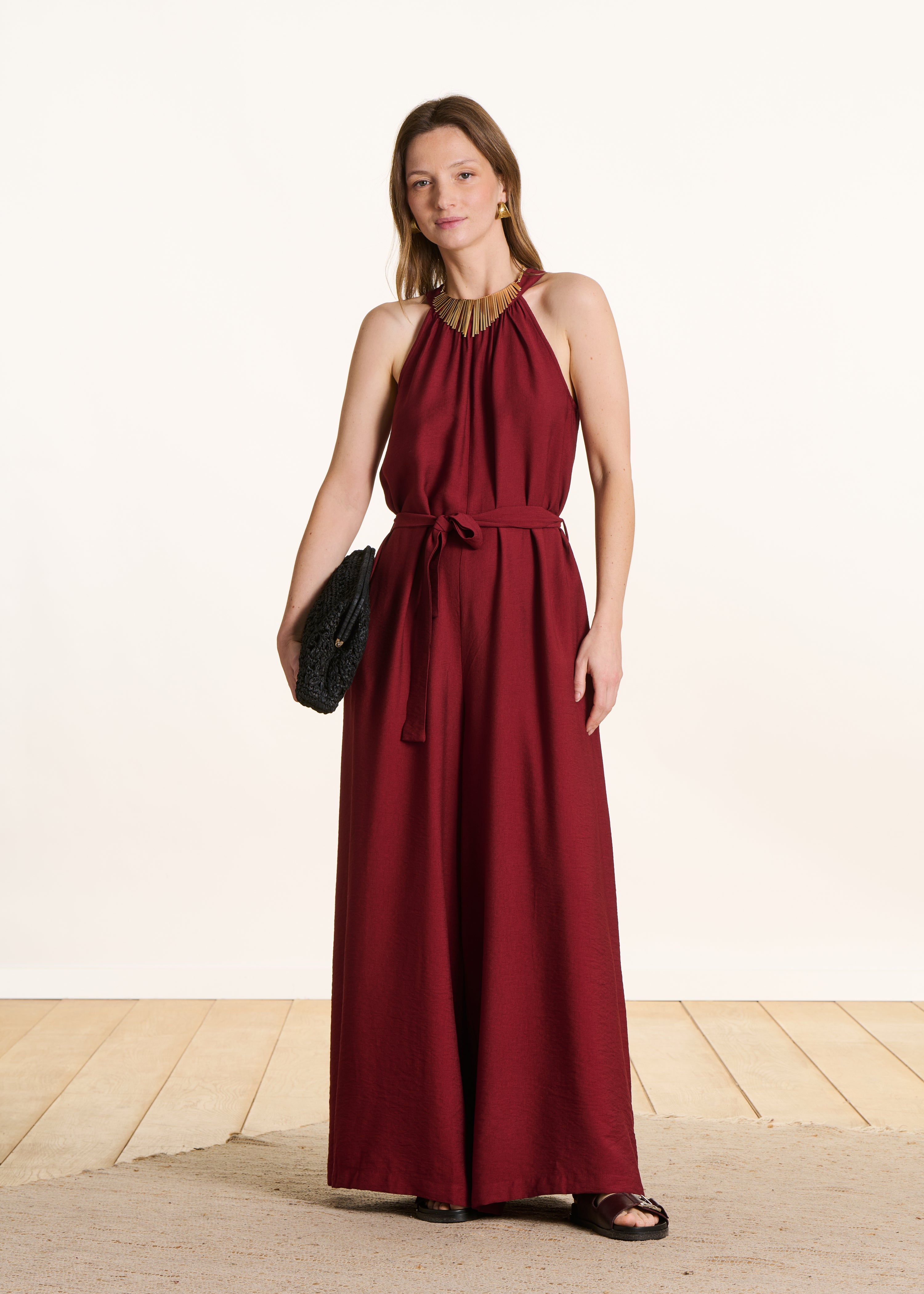 Combinaison longue fluide en jacquard, LA FEE MARABOUTEE