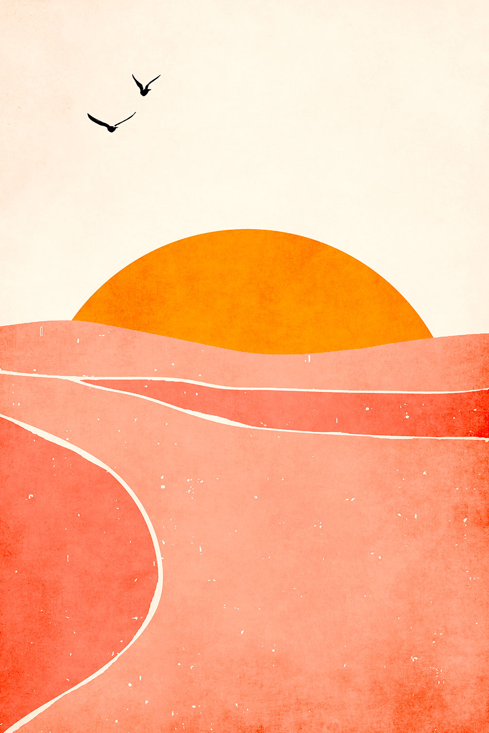 Tableau graphique danse avec le soleil, HEXOA