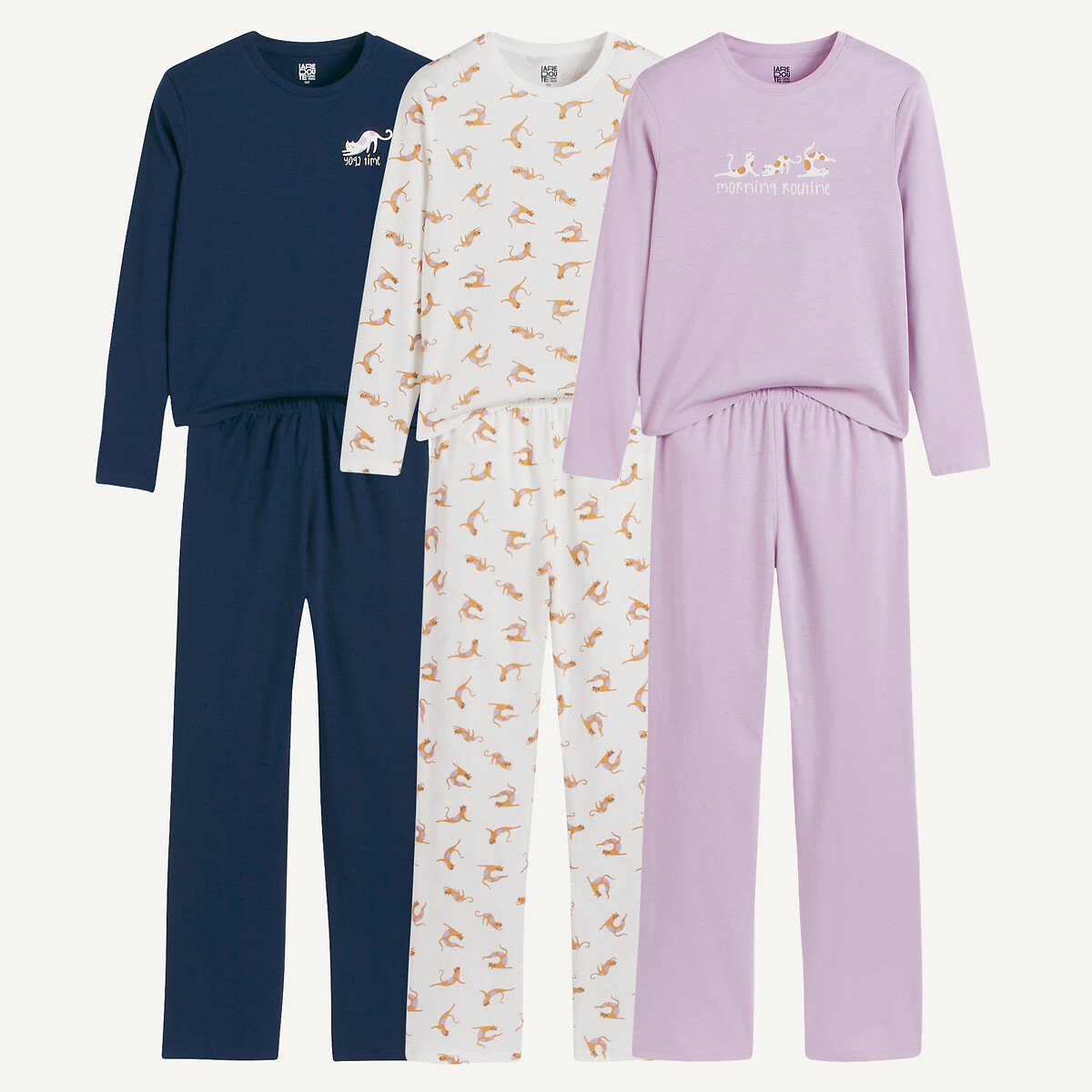 Set van 3 katoenen pyjama's