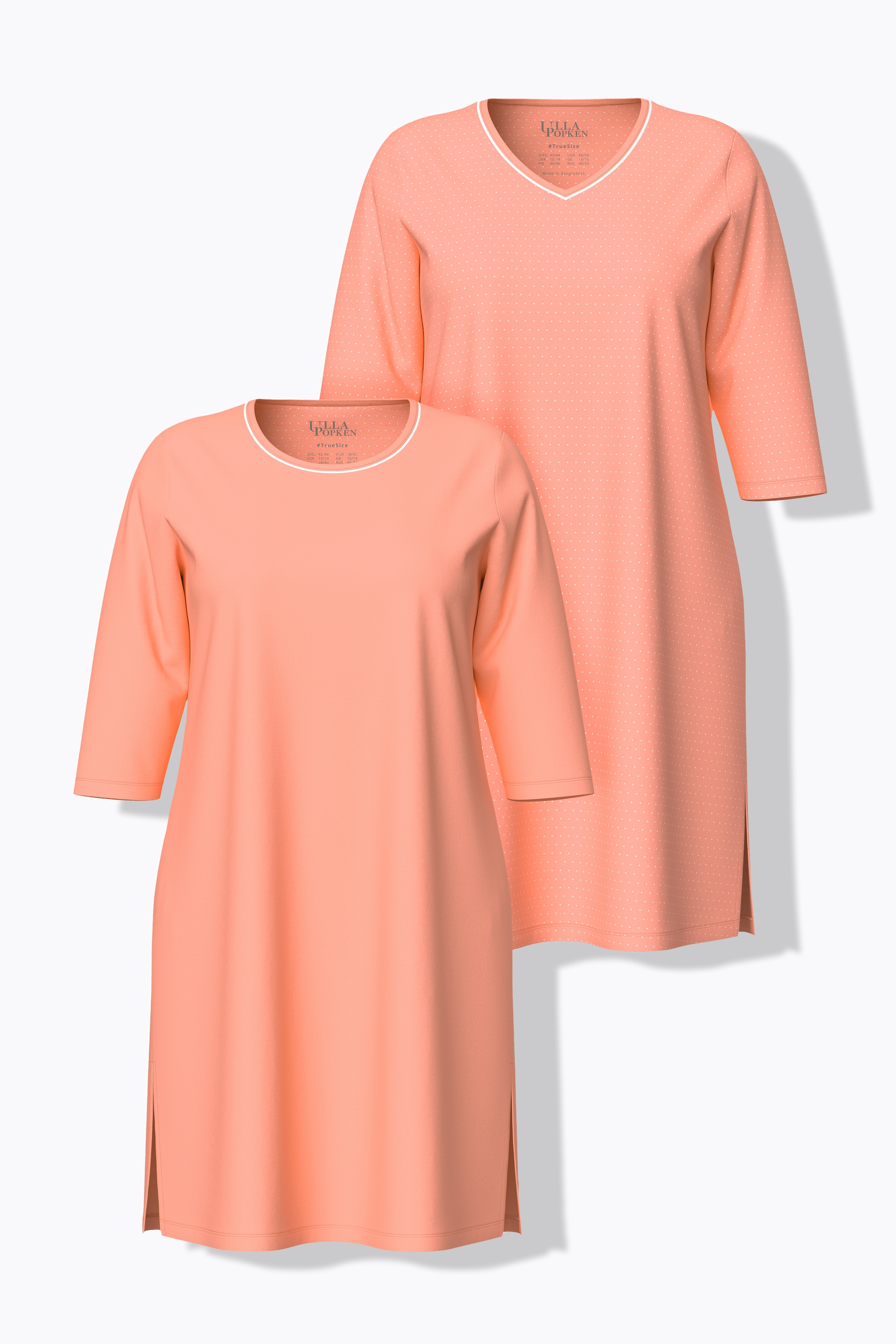 Lot de 2 T-shirts de nuit à manches 3/4, ULLA POPKEN