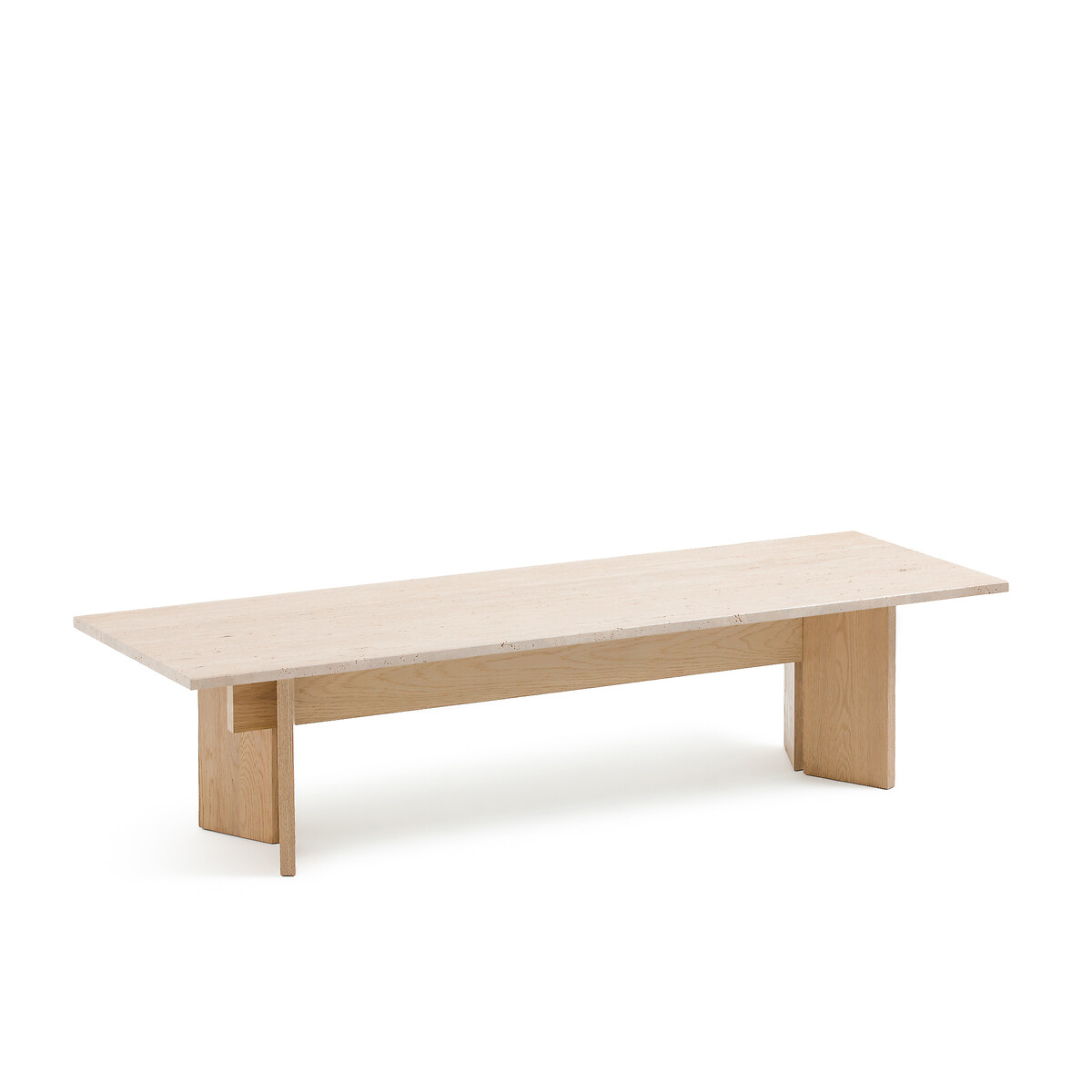 Mindo Bleached Solid Oak Travertine Coffee Table
