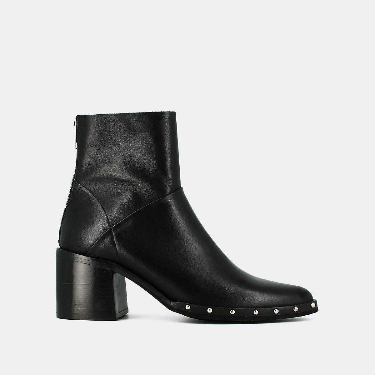 Bottines en cuir dogme noir Jonak La Redoute