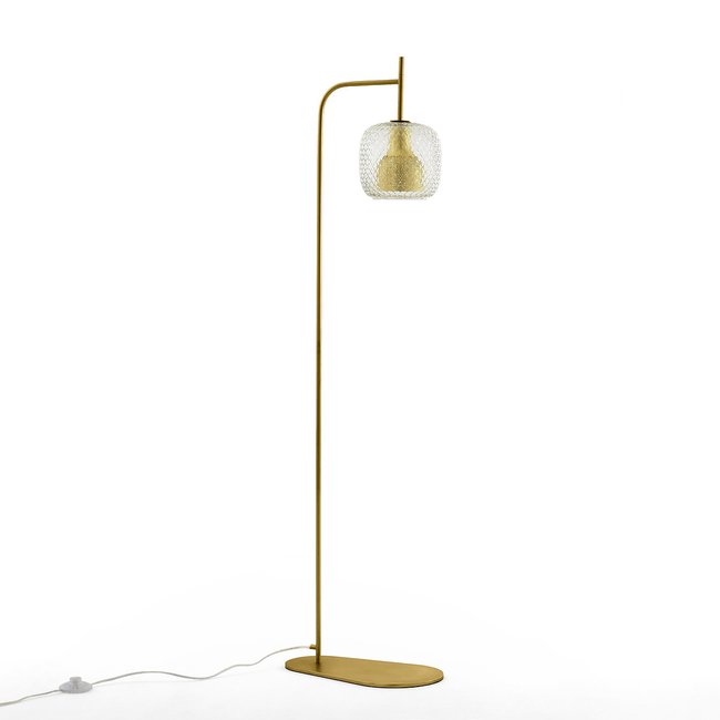 Mistinguett Chiselled Glass Reading Lamp by E .Gallina, brass, AM.PM