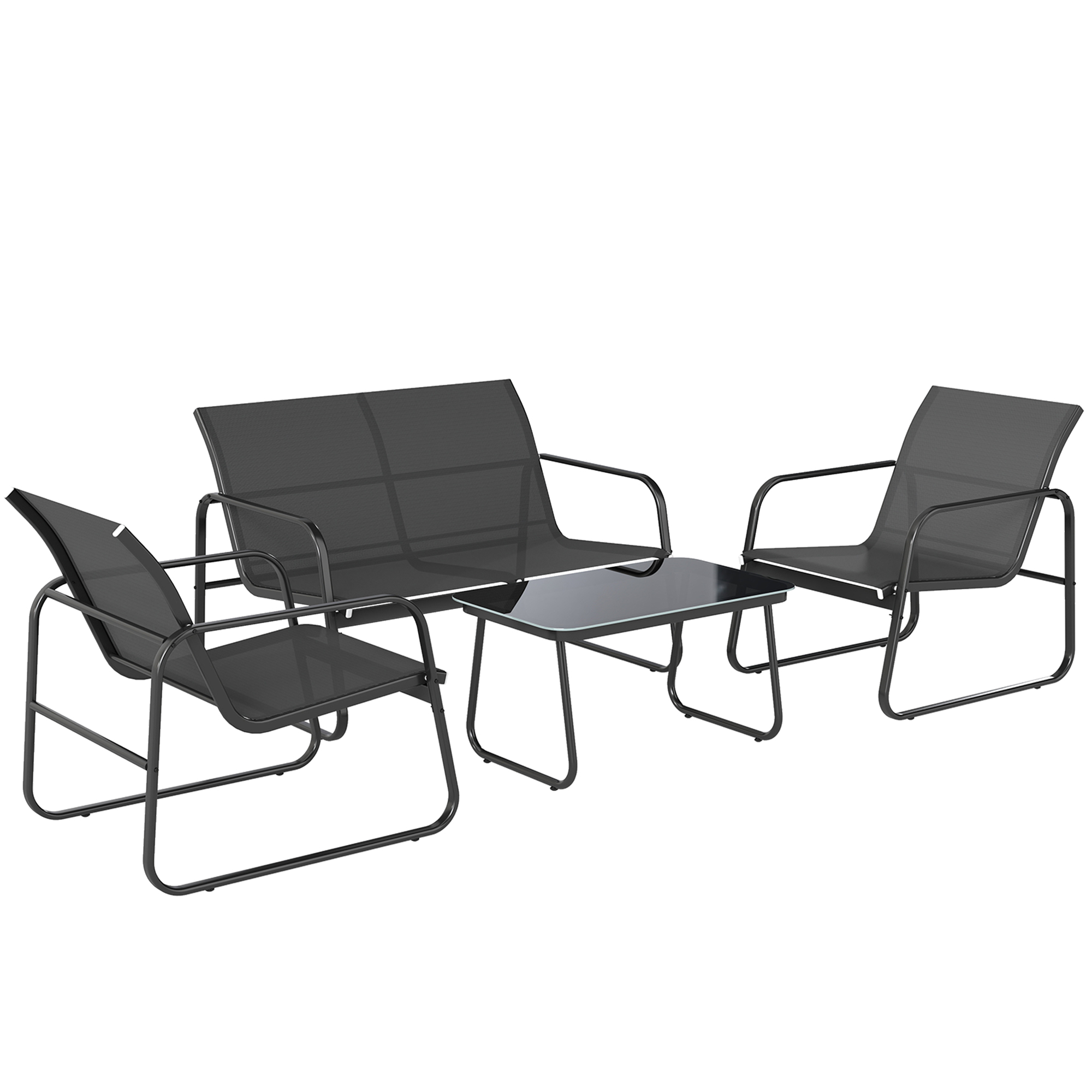 Ensemble de canapés de jardin Acier Gris, OUTSUNNY