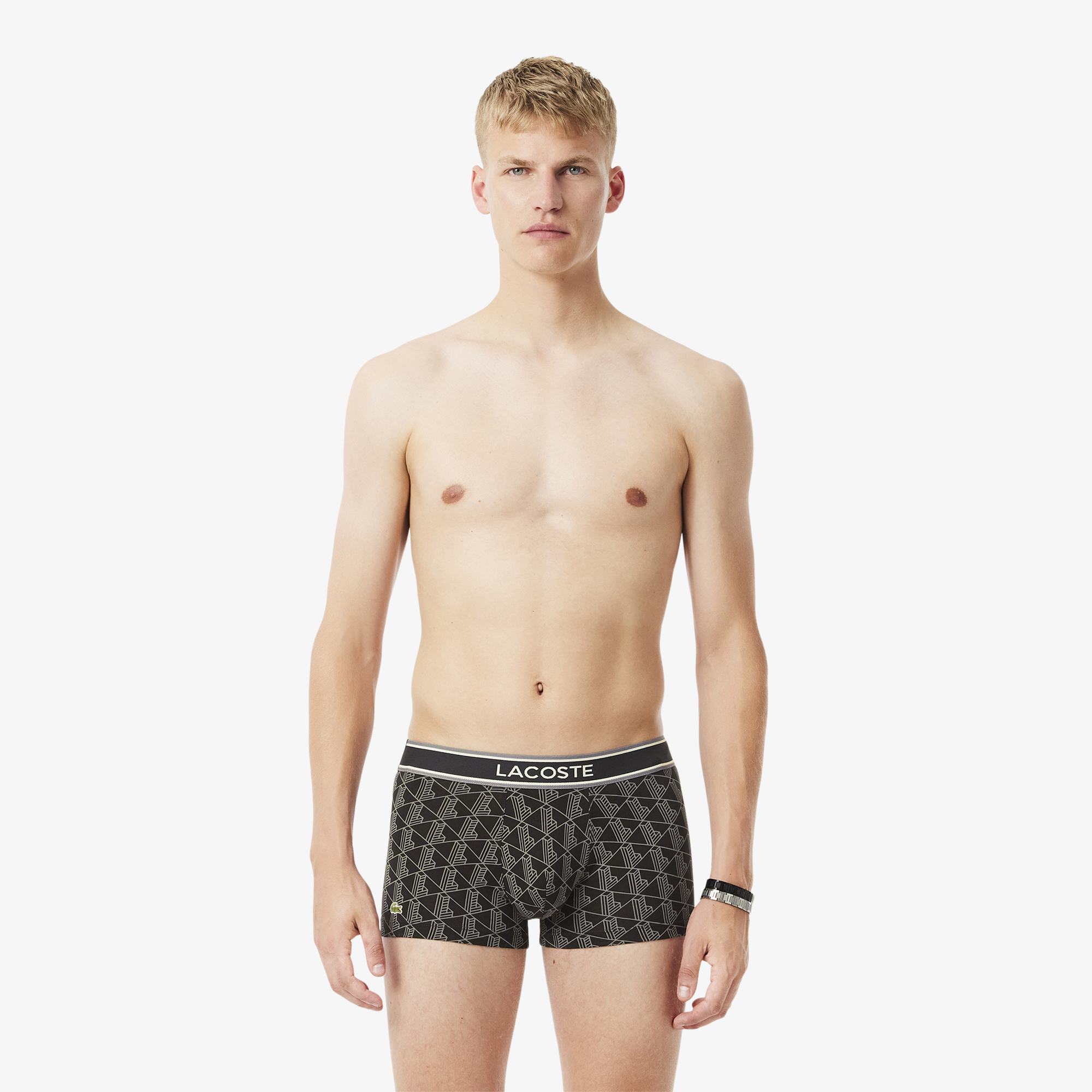 Lot de 3 boxers courts monogramme, LACOSTE
