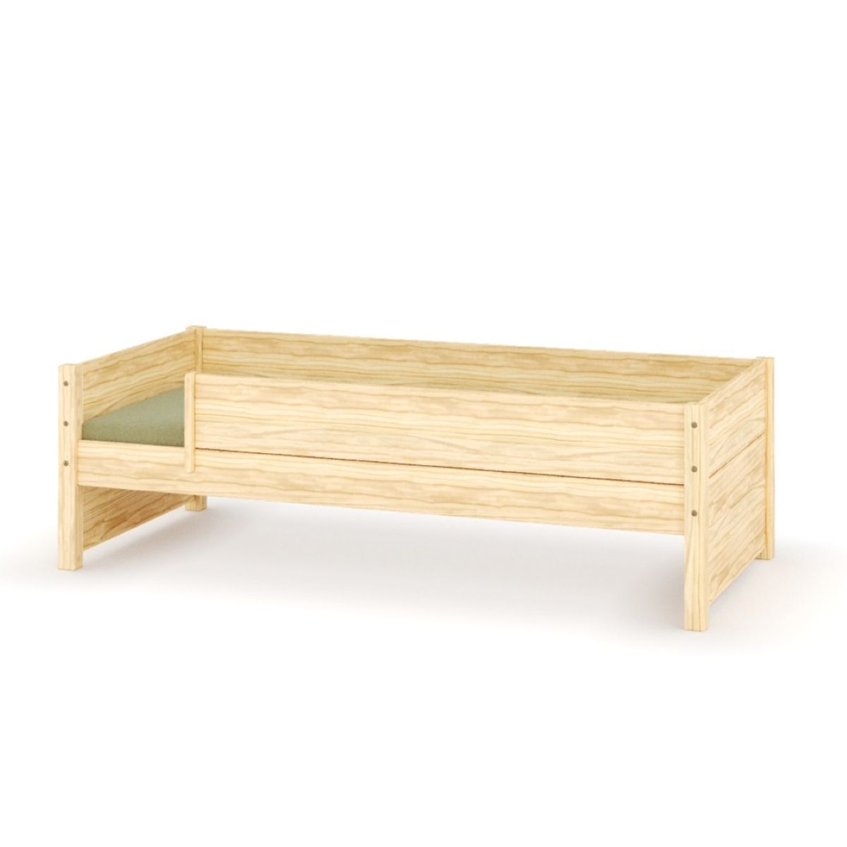 Pack lit banquette avec barrière et matelas Bois massif  LOUW, AKITEN RETAIL