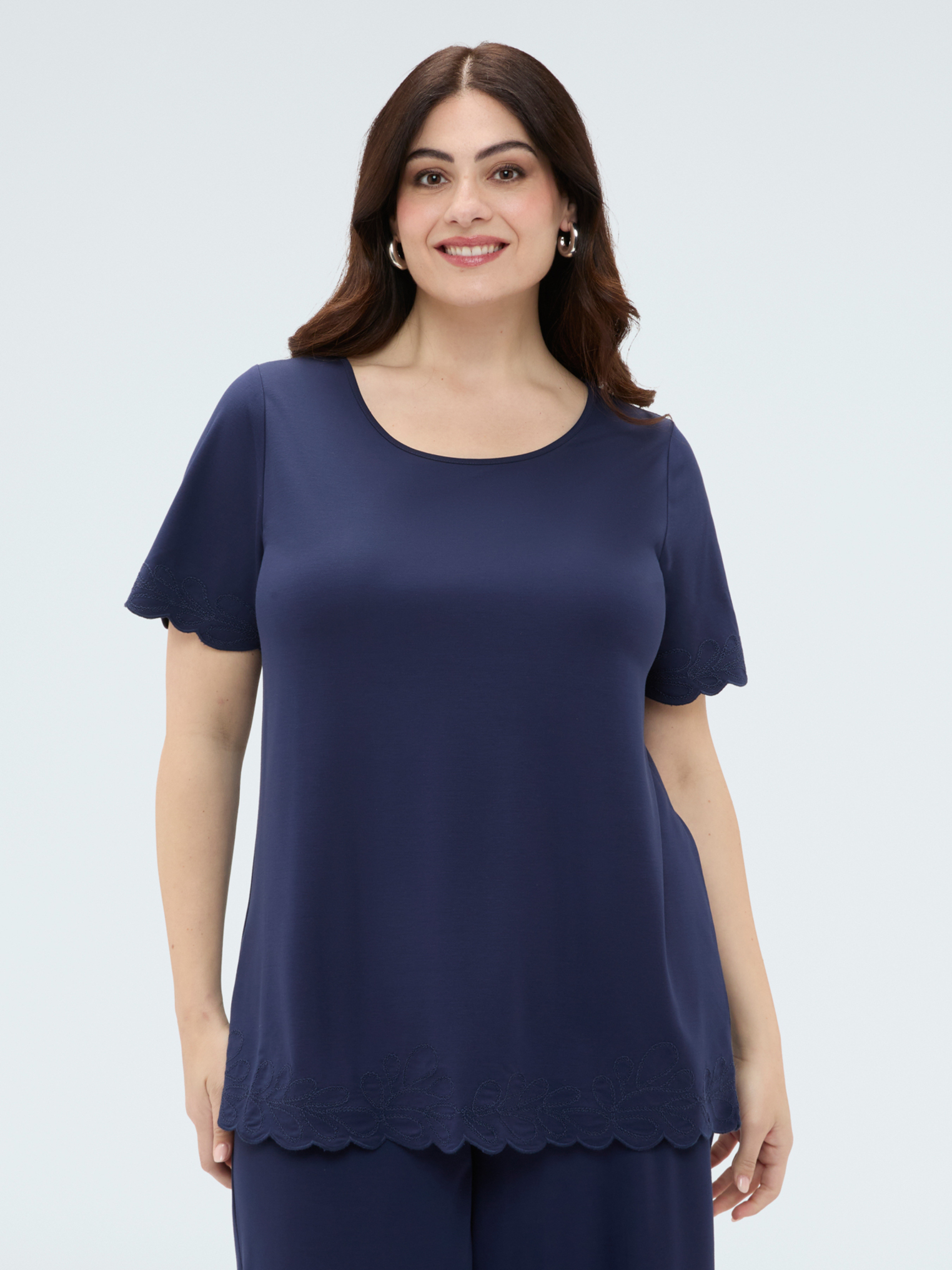 T-shirt avec détails brodés, FIORELLA RUBINO