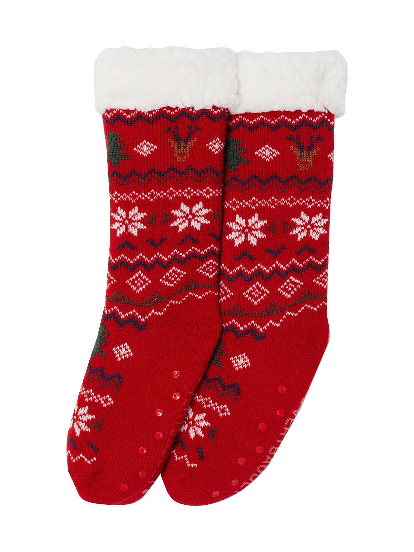 Chaussettes fourrée Noël, VERTBAUDET