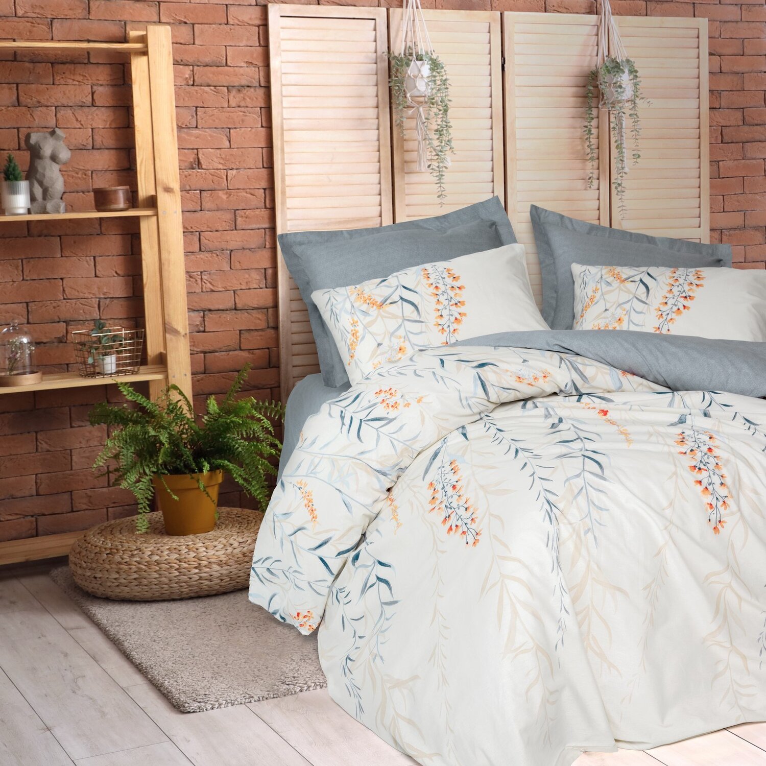 Parure housse de couette coton imprimée floral, Hiedra, C DESIGN HOME TEXTILE