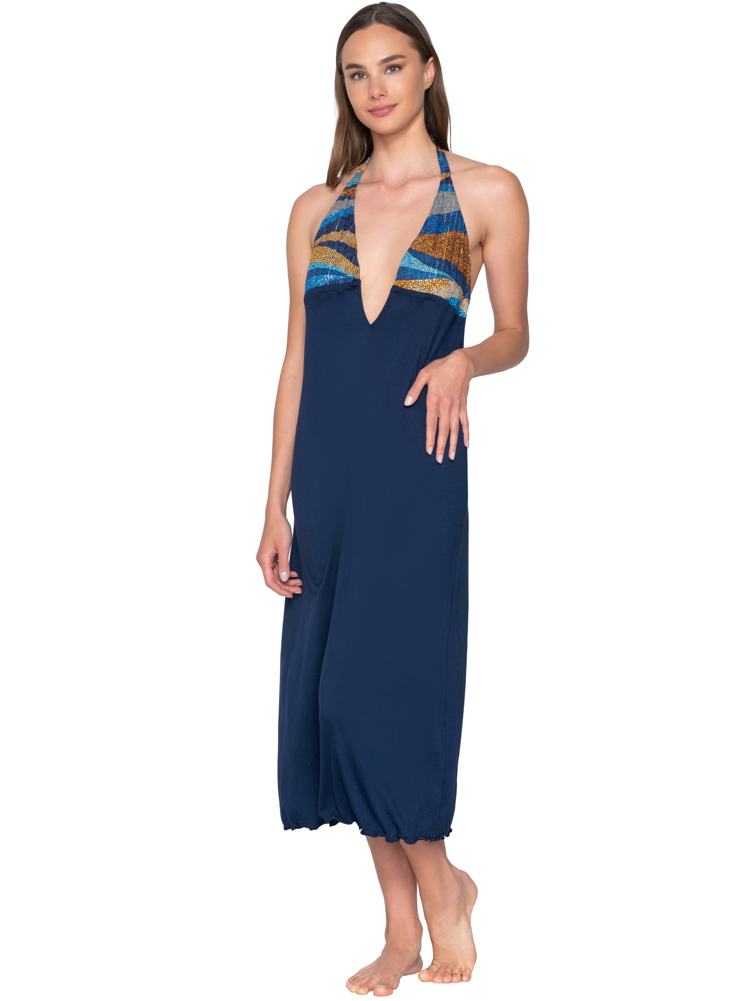 Robe longue estivale dos nu Liberty, LUNA SPLENDIDA
