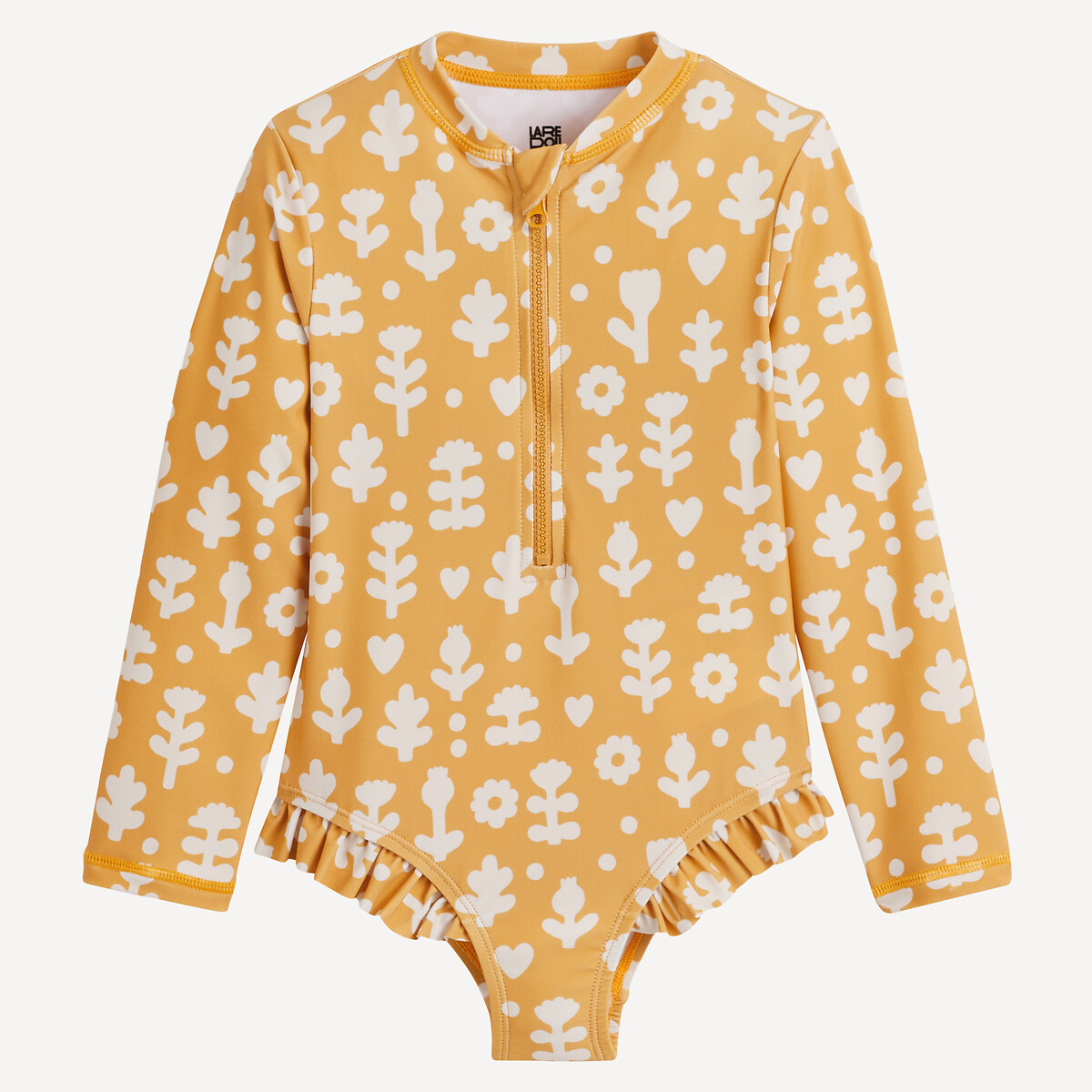 Maillot de bain 1 pièce à manches longues imprimé, LA REDOUTE COLLECTIONS