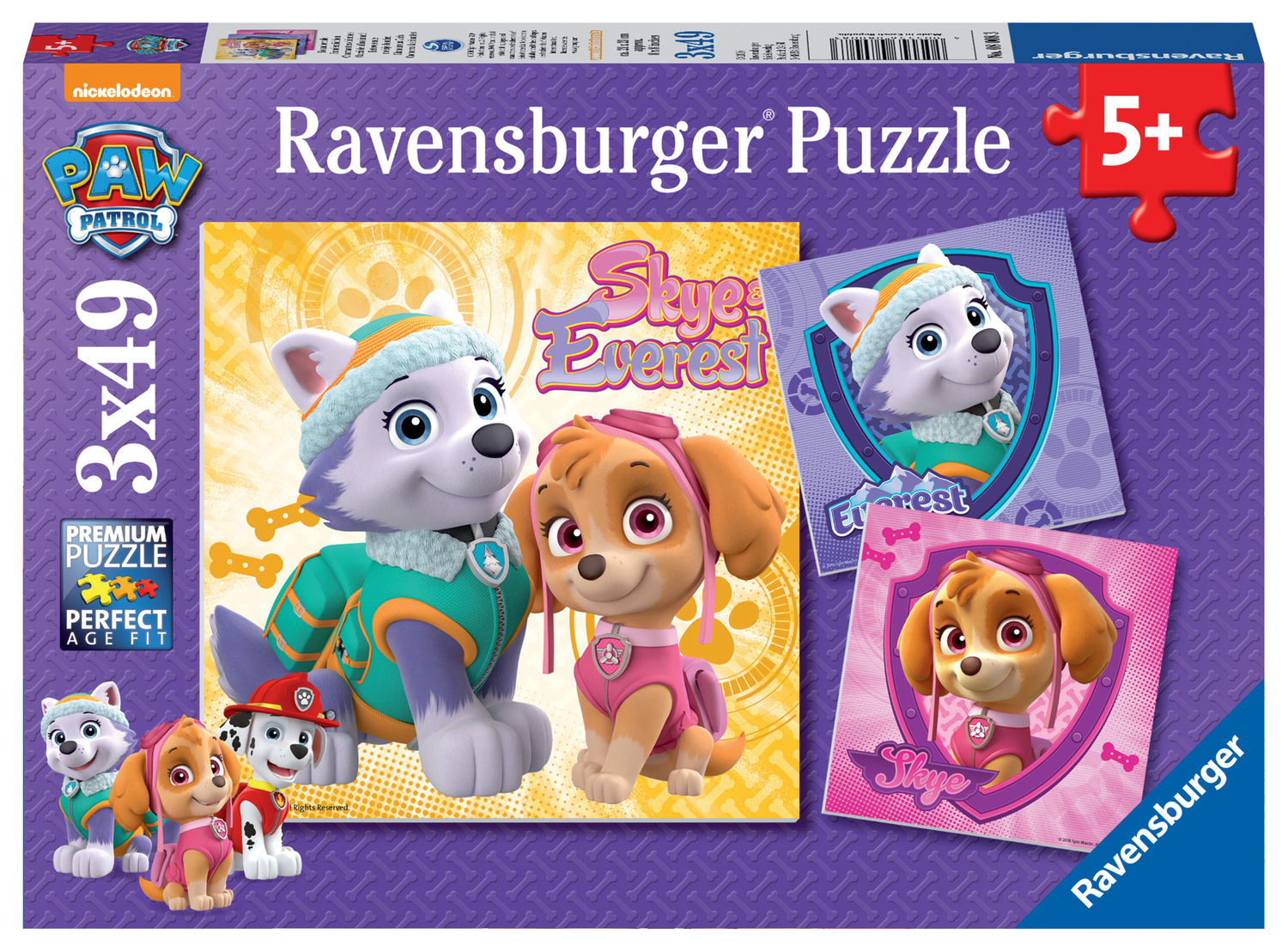 Puzzle 3x49 p Pat patrouille Skye et everest, RAVENSBURGER