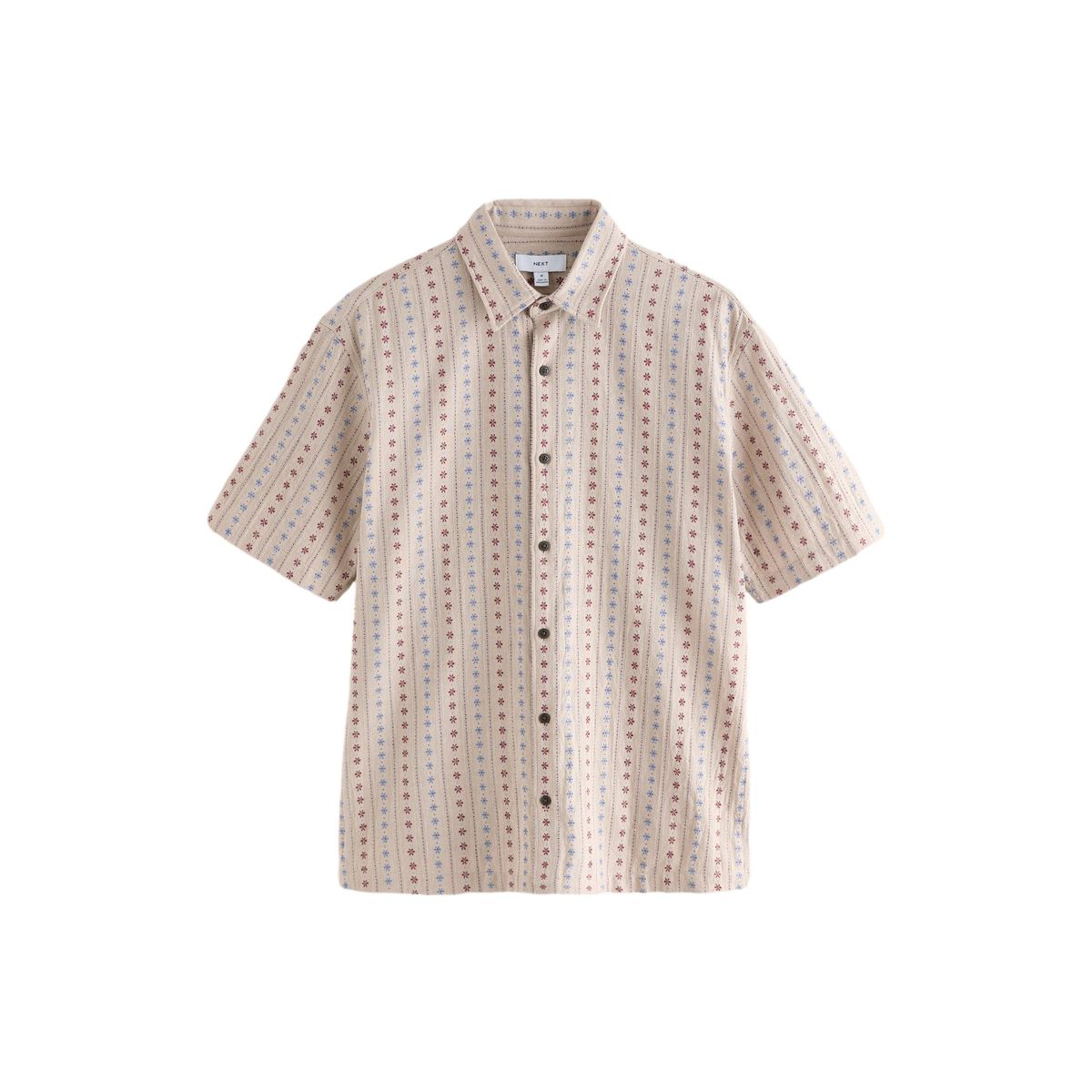 Chemise en jacquard rayé à manches courtes, NEXT