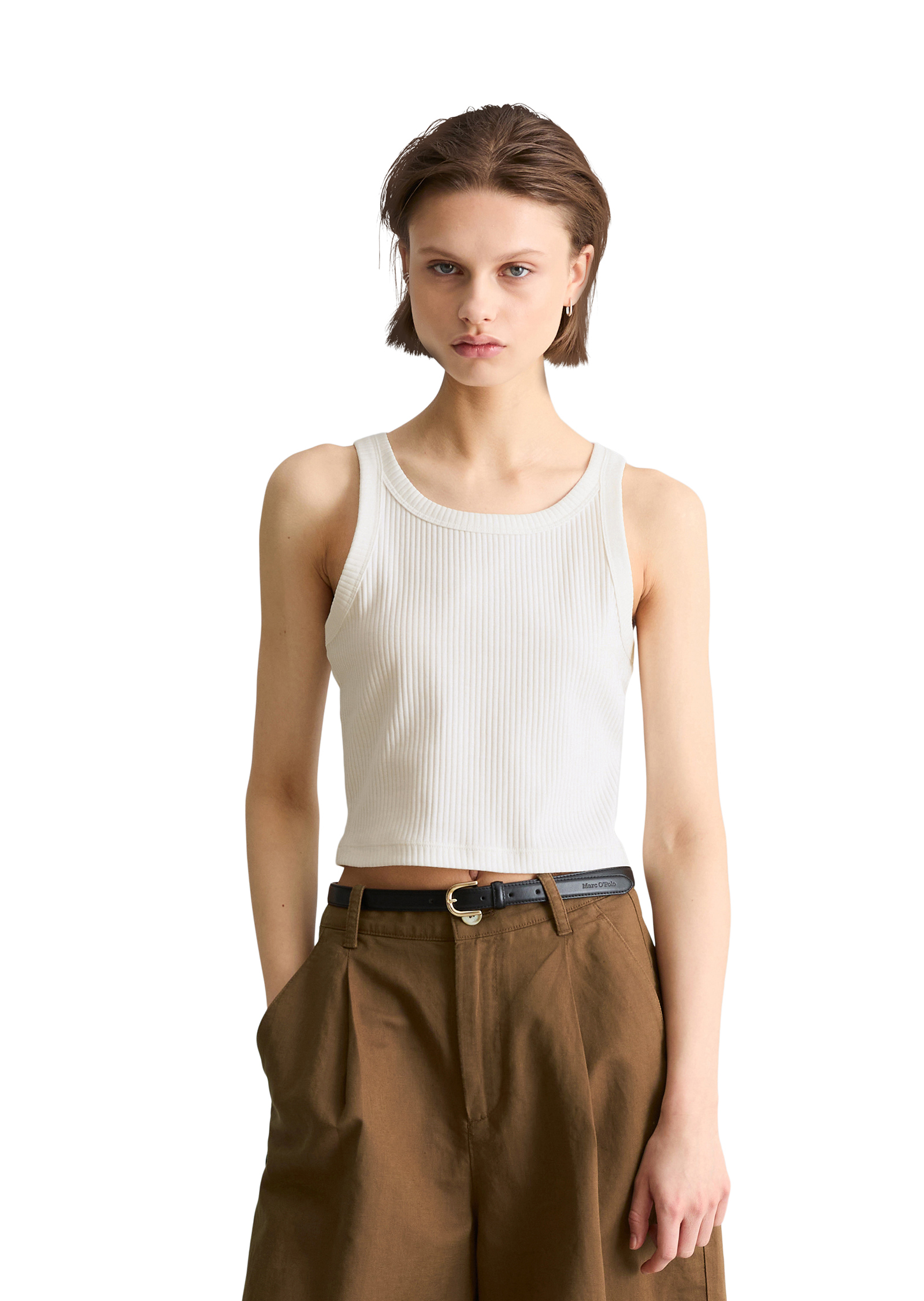 Top côtelé slim cropped en jersey stretch, MARC O’POLO DENIM
