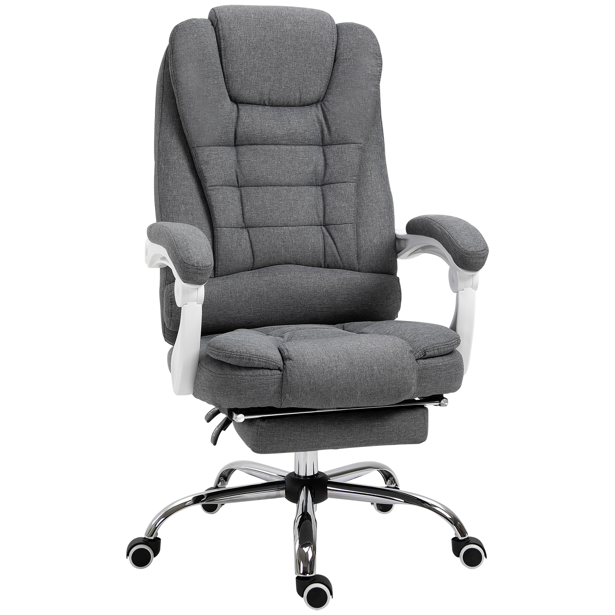 Chaise de bureau Polyester Gris foncé, HOMCOM
