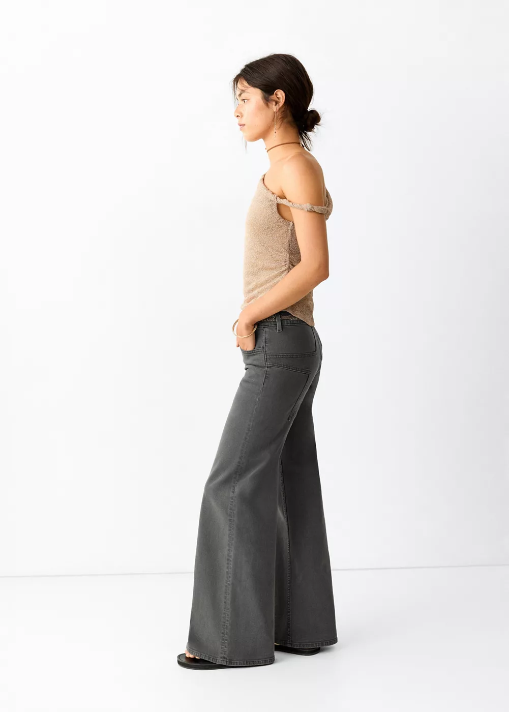 Jean wide leg coutures étoile, MANGO TEEN
